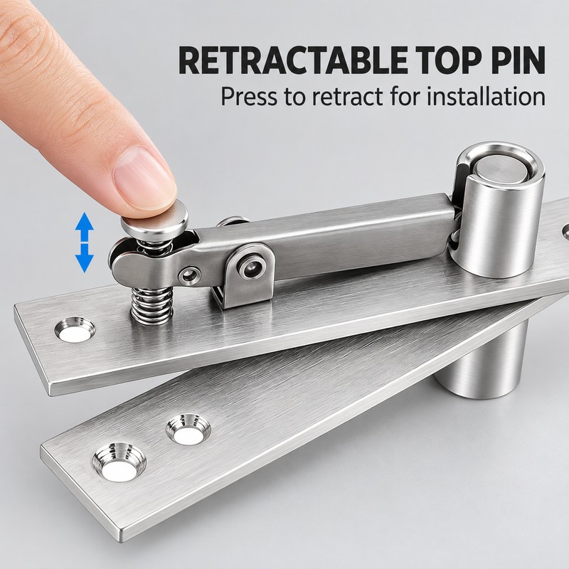 360 Degree Heavy Duty Hidden Door Pivot Hinge, Stainless Steel