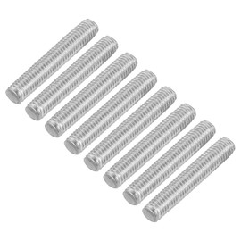 QUARKZMAN 8 Pieces Threaded Rods, M5 x 30 mm, 304 Stainless Steel, Threaded Rod with Metric Full Thread, M5-0.8 Threaded Screw for Furniture and Machine Assembly