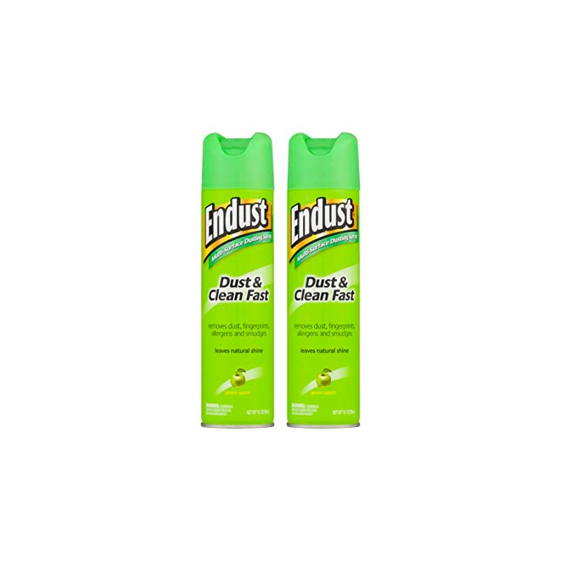 Endust Multi-Surface Dusting and Cleaning Spray, Green Apple, 2 Count