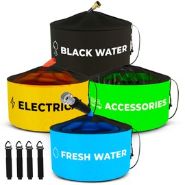 DanDee 4-PACK Waterproof Storage Bags for RV, Sewer Hose, Water Hose, Electrical & RV Accessories - Durable, Colored Bags for Easy Organization!