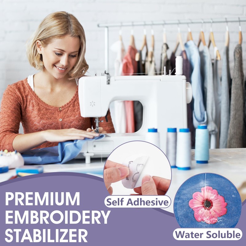 NUITPY 15PCS 8.5" x 11" Sticky Water Soluble Embroidery Stabilizer,