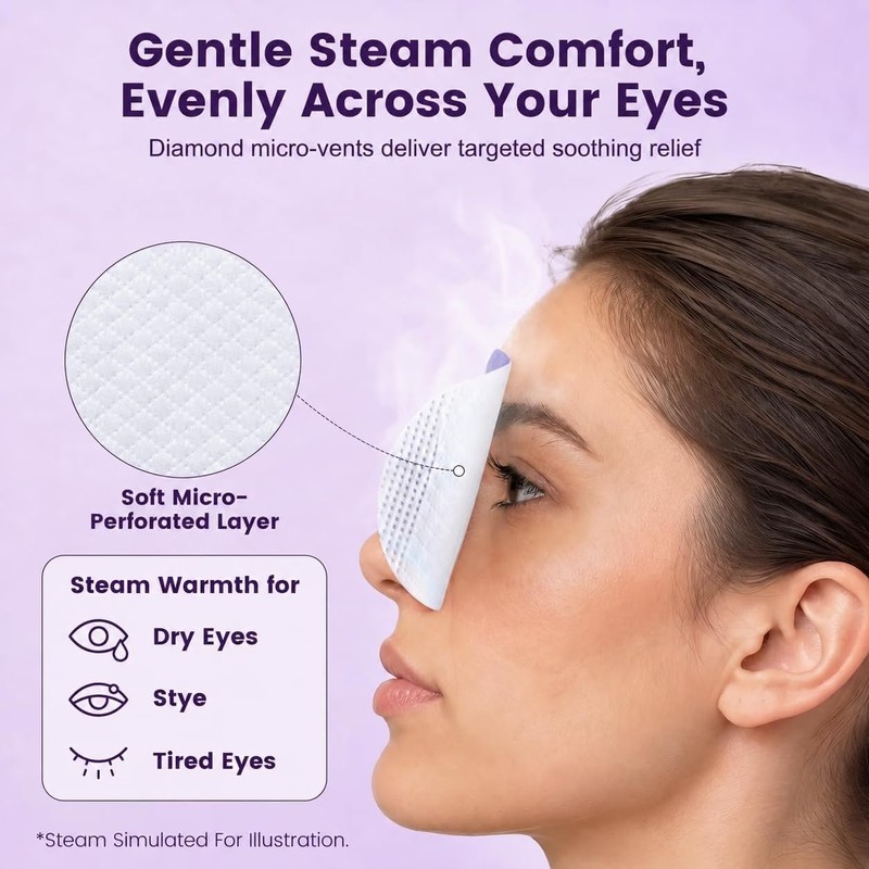 Warm Lavender Steam Eye Masks for Dry Eyes, Disposable Mask