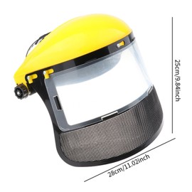 Milageto Trimmer Face Shield Work Equipment Multifunctional Mowers Mask Full Face Cover for Woodworking Weeding Forestry Farming, Yellow