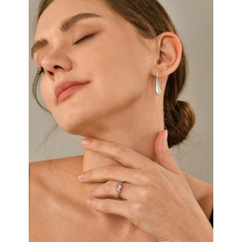 YL Teardrop hoop Earrings for Women, 18K Gold Plated Large Oval Lightweight Drop Copper High Polished Statement Jewelry for Gift, Copper, No Gemstone