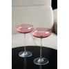 DIAMANTE Pink Champagne Cocktail Saucers Pair - Pink Coloured Crystal