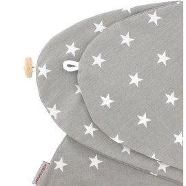 HOBEA-Germany Cover for Breastfeeding Pillow, 190 cm Designs, Grey with White Stars