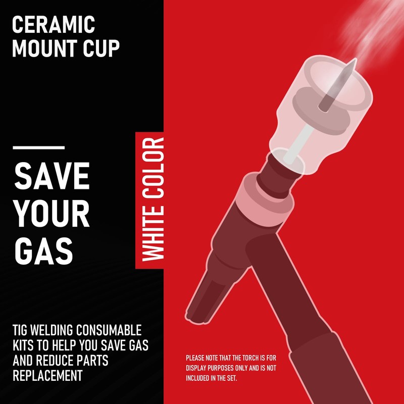 RX WELD #12 Ceramic (Twin Pack) White TIG Welding Cups