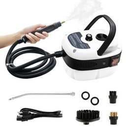 Handheld Steam Cleaner, 2500W Pressurized Steam Cleaner with 3 Brush Heads, Portable Steam Cleaner for Home, Car, Furniture, Kitchen, Bathroom and Wall, White