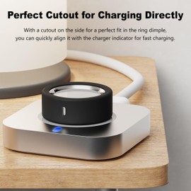 Cover Compatible for Oura Ring 4/Gen 3 Horizon/Gen 3 Heritage,Charging Directly,Ultra-Thin Rugged TPU Polished Elastic Ring Finger Sleeve Protector for Workout Gym Women Men -Black+Black -Size 14