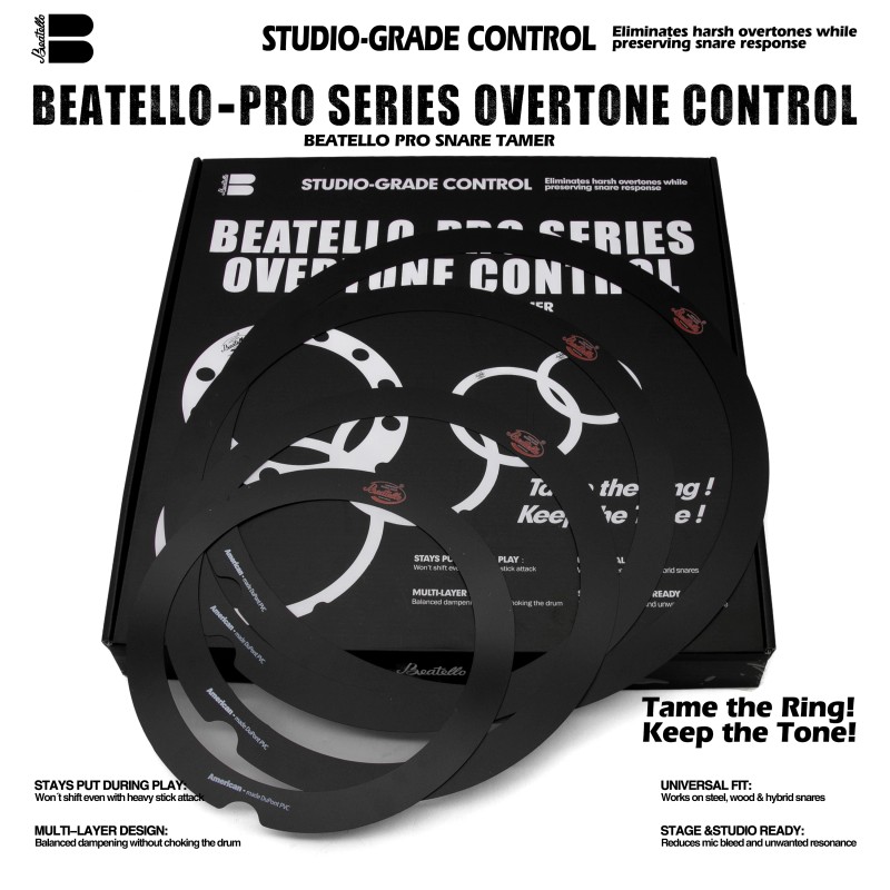 Beatello Pro Drum Dampeners 5-Piece Set | All-Size Universal Fit