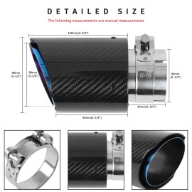 Dreamizer For Dodge Challenger 08-23 Carbon Fiber 2.5" In 3.5" Out Exhaust Tip Tail Pipe