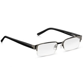 Read Optics Lesebrille für Herren 2,5, rechteckige Metallbrille, verstellbare Federscharniere für bequemen Sitz, klassisches Halbrahmendesign