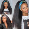 V SHOW Glueless Kinky Straight Headband Wig Human Hair 180%