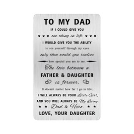 Alotozo Dad Card from Daughter - Wallet Card Inserts to My Dad - Father's Day Gifts for Father - I Will Always Be Your Little Girl - Christmas Birthday Presents for Papa Daddy