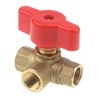 Coshar 3-Way Forged Brass Ball Valve T Shape Shut Off