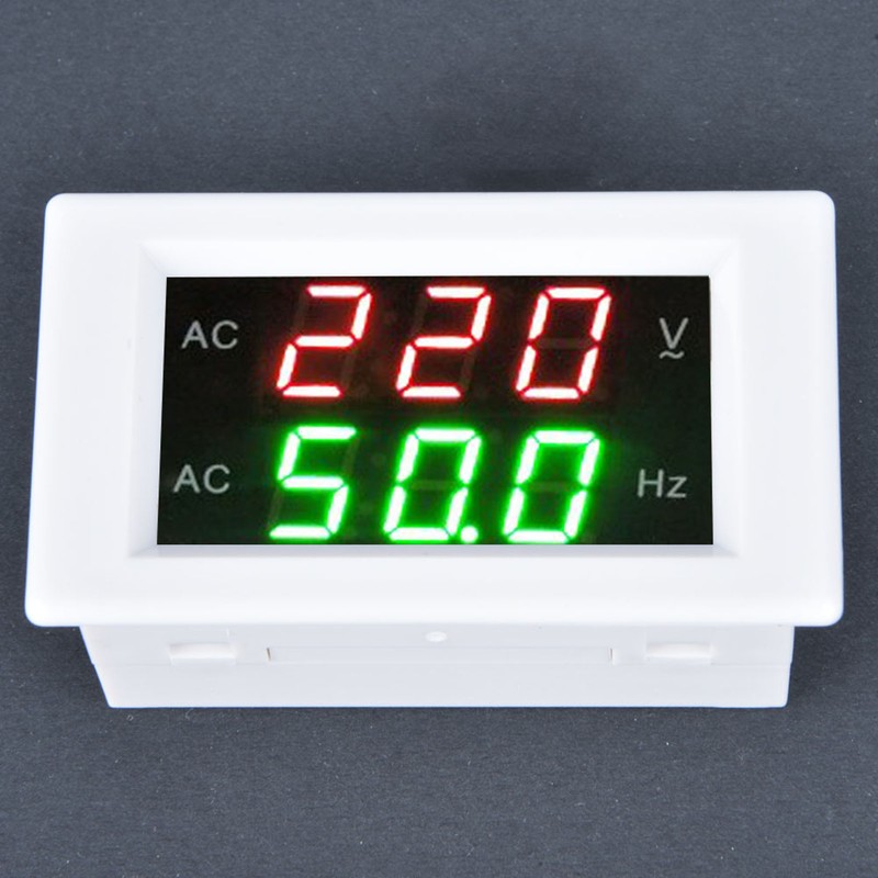Generator Dual Display LED Digital AC Voltmeter Frequency Meter Testing