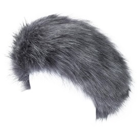Aiphamy Winter Fluffy Faux Fur Headband Hat Ear Warmer Head Wrap Head Warmer for Women (Snow Grey)