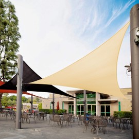 Royal Shade 16' x 16' x 22.6' Beige Right Triangle Sun Shade Sail Canopy Awning Outdoor Patio Fabric Shelter Cloth Screen Awning - 95% UV Protection, 200GSM,5 Years Warranty, We Make Custom Size