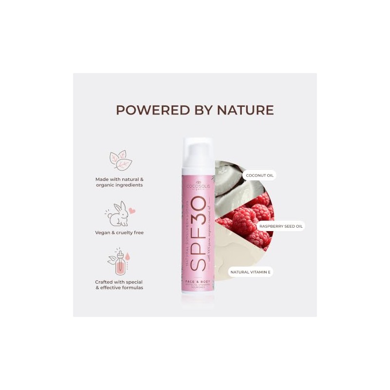 COCOSOLIS Locin natural de proteccin solar SPF 30 Proteccin eficaz