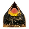 KYEYGWO Carnelian Positive Energy Pyramid Gemstone with Lotus Flower, Reiki