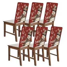 Bseical 6 x Christmas Chair Covers, Universal Chair Cover, Chair Cover for Christmas, Christmas Chair Covers for Dining Room, Dinner, Christmas Party Cutlery Decoration (B)