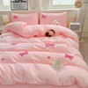 Dearller Twin Pink Comforter Set for Girls 5 Pieces Tufted