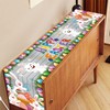 Happy Easter Table Runner Bunny Rabbit Easter Egg Tablecloth Table