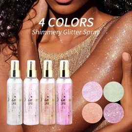 SOVONCARE Hair and Body Glitter Spray Instantly, Face Glitter Hairspray Body Shimmer Powder add Sparkly Shimmery Glow for Women Hair, Skin, Clothing Quick Drying, Non-Sticky 4.7 oz Purple