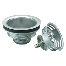 Plumb Pak PP5410 PlumPak Twist and Lock Kitchen Basket Strainer with Metal Drop Post and Stopper