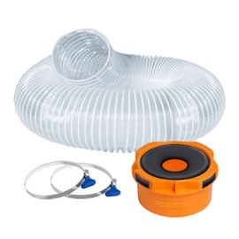 POWERTEC 4" x 5' Dust Collection Hose with 2pcs Key Hose Clamps and Dust Port Adapter for Table Saw, Band Saw, Planer, Jointer, Woodworking and Wood Shop Dust Collection System (70444)