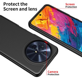 Mocotto for TCL 60 XE NXTPAPER 5G/TCL 50 XL 5G Case with Tempered Glass Screen Protector,Dual Layer Heavy Duty Shockproof Protection (Black)