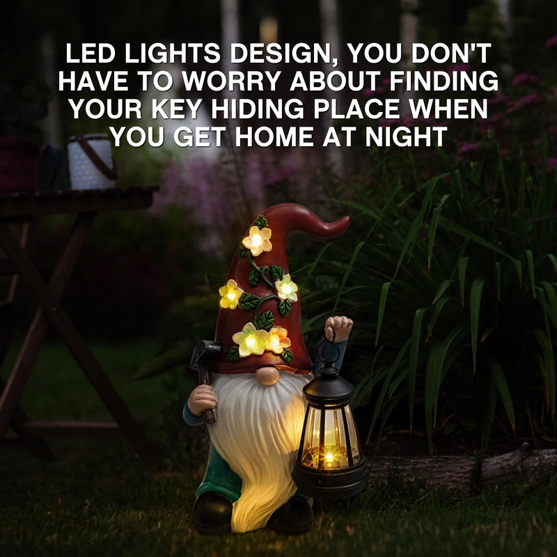 Riakrum Gnome Hide a Key Outside Figurine Key Hider with