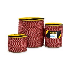 EdcX Mason's Cord ⌀1,7mm | 50m, 100m and 300m | Nylon | Brick Line, Mason Line Level for Construction, Gardening, DIY | Tear-Resistant, Weatherproof, Low Stretch Utility Cord (White+Red, 100 m)
