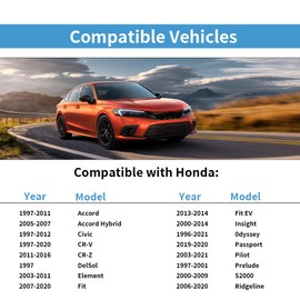 20Pcs Front Bumper Push-Rod Clips, 10mm Fender Liner Clips Compatible with Honda CR-V Accord Civic Acura 91503-SZ3-003, Black Nylon Clip Push-Type Retainer Clips Push Pin Screws