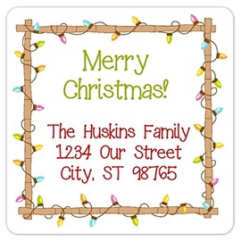 60 Christmas Address Labels, Christmas Custom Address stickers, Holiday Stickers, 2 inch square