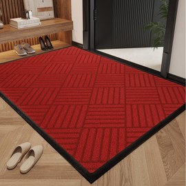 Outdoor Doormat Front Door Mat, Heavy Duty Durable Welcome Mat for Outdoor Indoor, Dirt Trapper Waterproof Super Absorbent Door Mat for Entryway Outside Patio Porch-QM