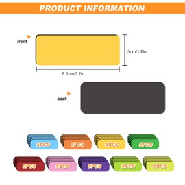 Magnetic Strips Writeable Magnets 80 x 30 cm Magnetic Signs for Writing on Colourful Writeable Magnets Magnetic Labels for Whiteboard Pack of 45