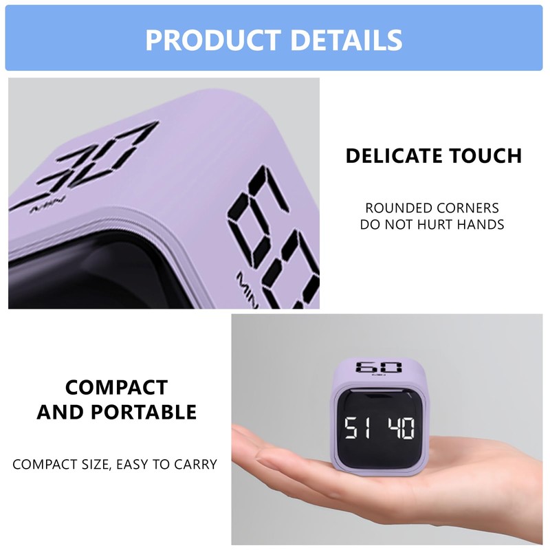 Foyucool Digital Cube Productivity Timer, Rotating Pomodoro Timer with Gravireceptor