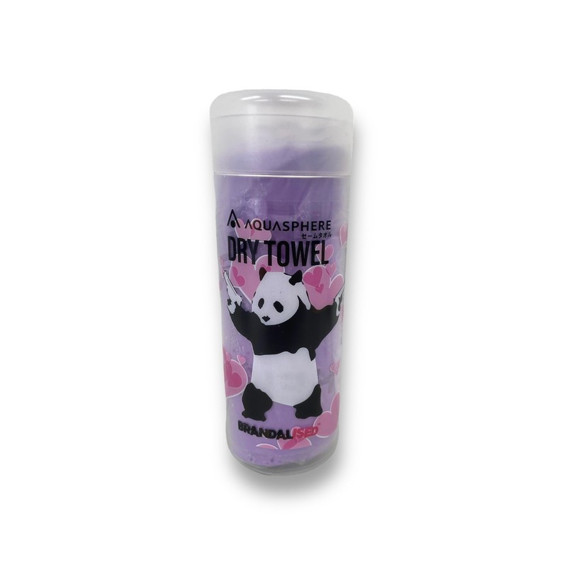 Aqua Sphere AS*BRANDALISED DRY TOWEL BANKSY'S GRAFFITI Panda Guns PURPLE