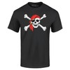 shop4ever Pirate Skull & Crossbones T-Shirt Pirate Flag Shirts XX-LargeBlack