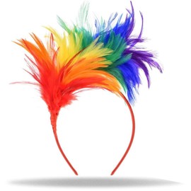 Hatstar Fascinator Headband Colourful Rainbow Feather Headband Hair Accessories for Women and Girls Accessory for New Year's Eve, New Year, Wedding, Carnival, Fancy Dress Party