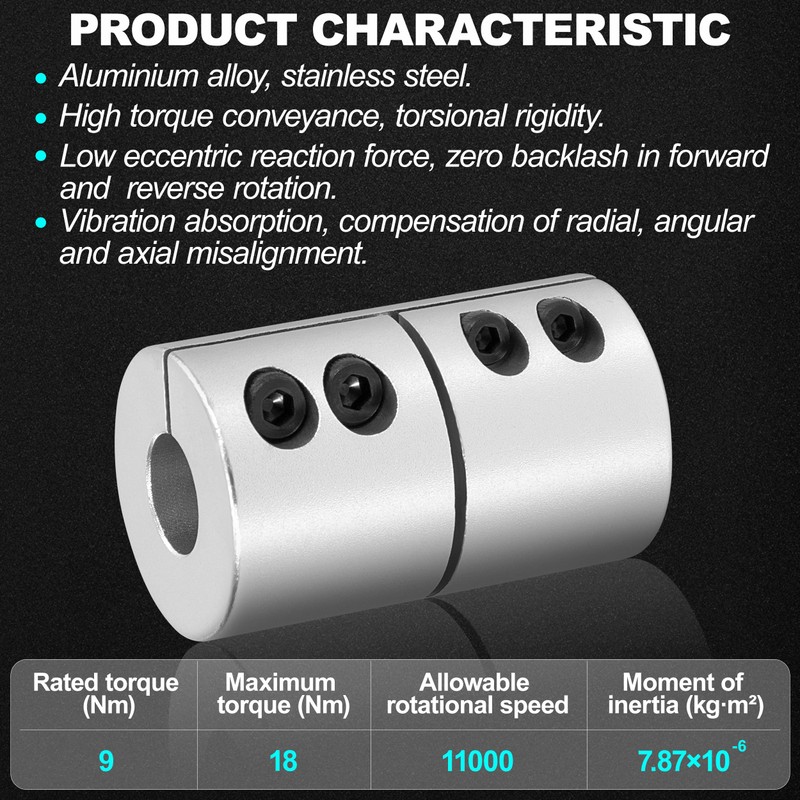 12.7 mm to 14 mm Shaft Coupling, 32 mm Diameter