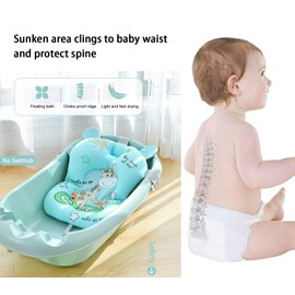 Baby Bath Cushion Pad Baby Bather Infant Bath Support Newborn Bath Seat Pad Bath Seat Support Net Floating Soft Baby Bath Pillow Non-Slip Newborn Bath Tub Cushion Cute Bath Mat for Newborn 0-12 Month