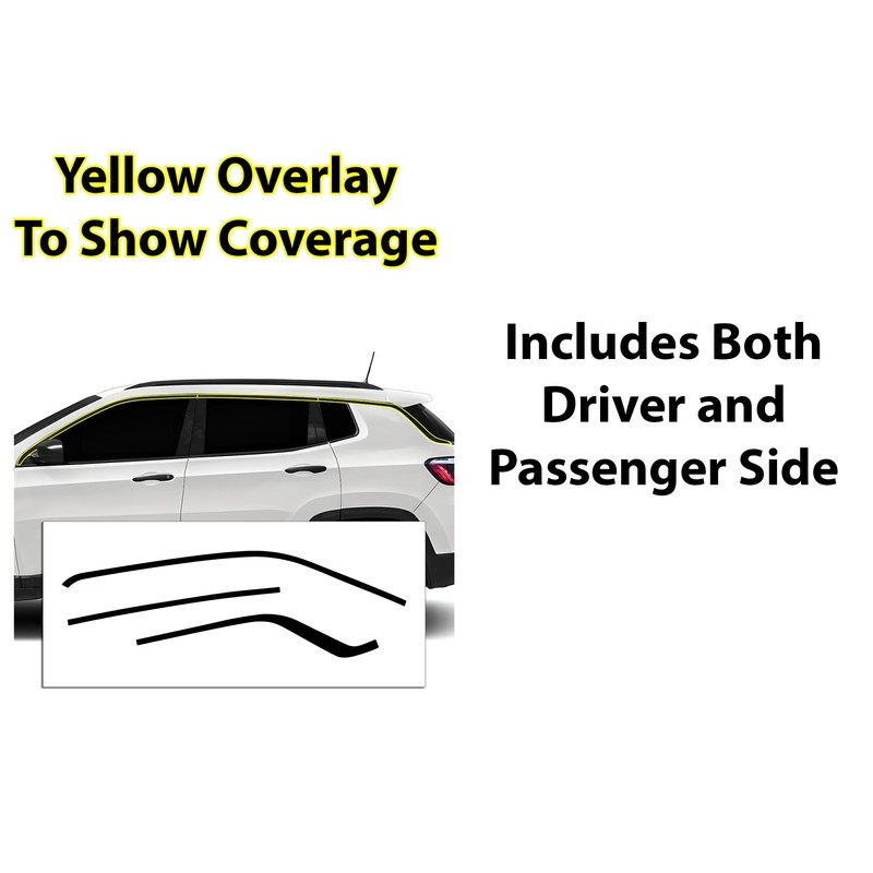 BOGAR TECH DESIGNS Side Window Chrome Delete Overlay Compatible with