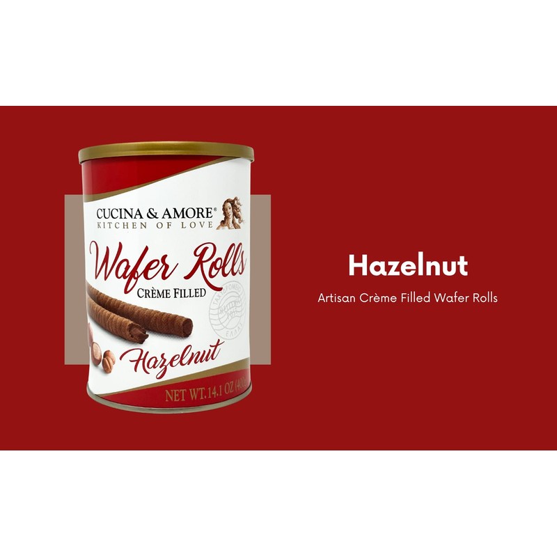 Cucina & Amore Crème-Filled Wafer Rolls Hazelnut (2 Pack)