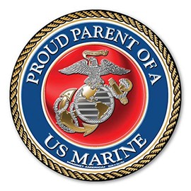 Proud Parent of A Marine Circle Magnet by Magnet America Is 5" x 5" Made for Vehicles and Refrigerators