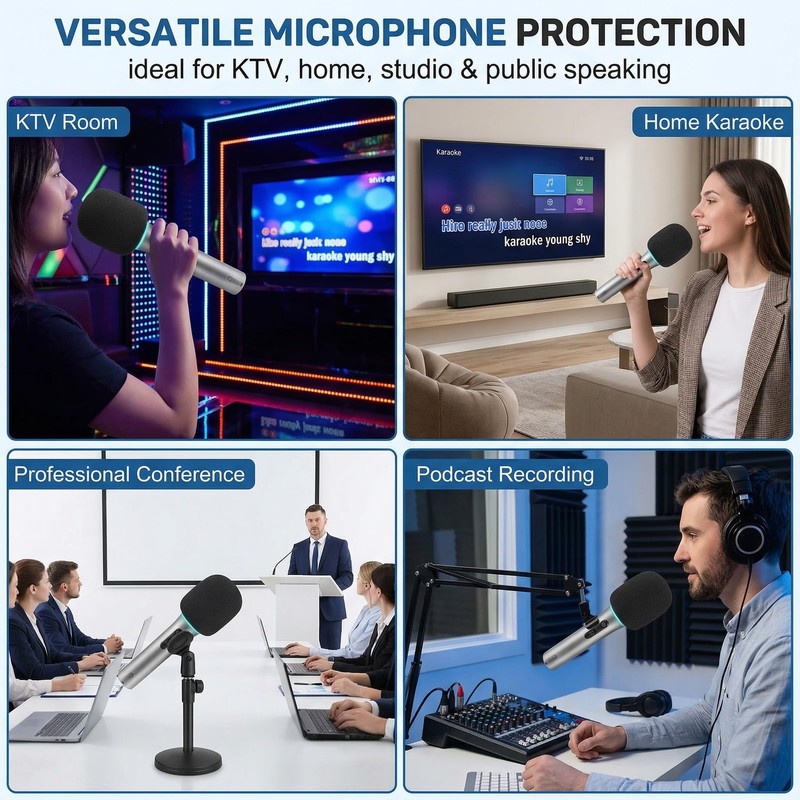 Pack of 6 Microphone Wind Protection, Pop Protection Microphone Made