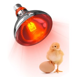 Tobebright Heat Lamp Bulbs for Chickens Coop Brooder,250 Watt Reptile Heat Lamp Bulb Infrared Red Light for Chicks,Birds,Ducks,Dogs,Cats (Heating Lamp Not Included)