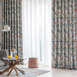 VOGOL Summer Bright Pattern Grommet Curtains Blackout Window Treatment for Bedroom Living Room, 2 Panels (C1, W60XL106)