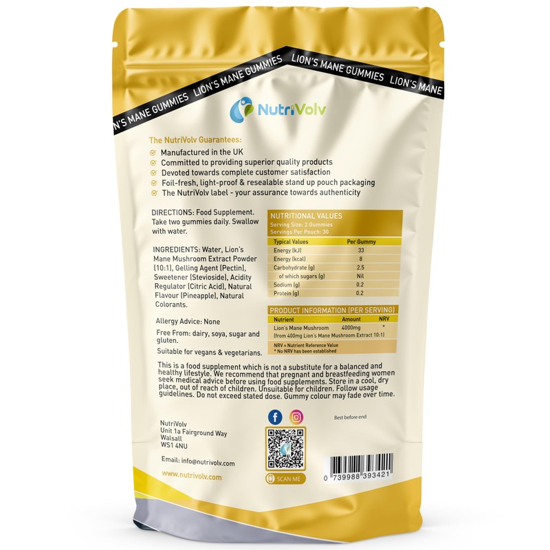 Lions Mane Gummies 4000mg | Super Strength Lion's Mane Supplement